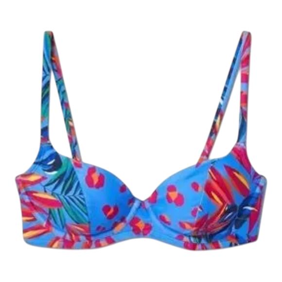 NEW Tabitha Brown SWIM Top Bikini Bra Women's XS 0/2 Underwire Adjustable Floral - Picture 6 of 7
